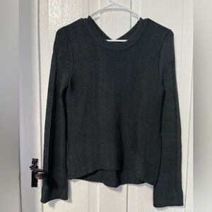 Theyskens’ Theory Silk Rib Knit Ripped Shredded Sleeve Sweater size small